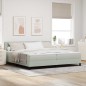vidaXL Letto con Sottospranga e Materasso & Luce LED Grigio Chiaro 200x200 cm Velluto vidaXL Letto con Sottospranga e Materasso & Luce LED Grigio Chiaro 200x200 cm Velluto