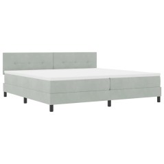 vidaXL Letto con Sottospranga e Materasso & Luce LED Grigio Chiaro 200x200 cm Velluto