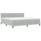 vidaXL Letto con Sottospranga e Materasso & Luce LED Grigio Chiaro 200x200 cm Velluto vidaXL Letto con Sottospranga e Materasso & Luce LED Grigio Chiaro 200x200 cm Velluto