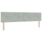 vidaXL Letto con Sottospranga e Materasso & Luce LED Grigio Chiaro 200x200 cm Velluto vidaXL Letto con Sottospranga e Materasso & Luce LED Grigio Chiaro 200x200 cm Velluto