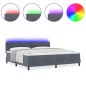 vidaXL Letto Box Spring con Materasso e LED Grigio Scuro 200x200 cm Velluto
