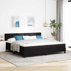 vidaXL Letto con Box Spring e Materasso & LED Nero 200x200 cm Velluto