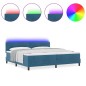letto box spring vidaXL con materasso e LED blu scuro 200x200 cm in velluto