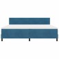 letto box spring vidaXL con materasso e LED blu scuro 200x200 cm in velluto