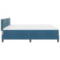 letto box spring vidaXL con materasso e LED blu scuro 200x200 cm in velluto