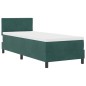vidaXL Letto Box Spring con Materasso e LED Verde Scuro 80x200 cm Velluto