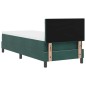 vidaXL Letto Box Spring con Materasso e LED Verde Scuro 80x200 cm Velluto