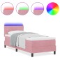 vidaXL Letto Box Spring con Materasso e LED Rosa 80x200 cm Velluto vidaXL Letto Box Spring con Materasso e LED Rosa 80x200 cm Velluto