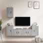 Set di Mobili Porta TV 5 pz Grigio Cemento in Legno Multistrato Set di Mobili Porta TV 5 pz Grigio Cemento in Legno Multistrato