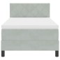 vidaXL Letto a Rete con Materasso e Luce LED Grigio Chiaro 90x200 cm Velluto