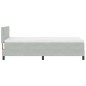 vidaXL Letto a Rete con Materasso e Luce LED Grigio Chiaro 90x200 cm Velluto