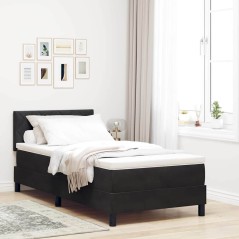 vidaXL Letto a Molle con Materasso e LED Nero 90x200 cm Velluto
