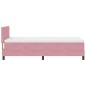vidaXL Letto Box Spring con Materasso e LED Rosa 90x200 cm Velluto