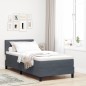 vidaXL Letto Box Spring con Materasso e LED Grigio Scuro 100x200 cm Velluto vidaXL Letto Box Spring con Materasso e LED Grigio Scuro 100x200 cm Velluto