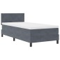 vidaXL Letto Box Spring con Materasso e LED Grigio Scuro 100x200 cm Velluto vidaXL Letto Box Spring con Materasso e LED Grigio Scuro 100x200 cm Velluto