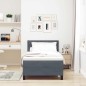 vidaXL Letto Box Spring con Materasso e LED Grigio Scuro 100x200 cm Velluto vidaXL Letto Box Spring con Materasso e LED Grigio Scuro 100x200 cm Velluto
