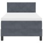 vidaXL Letto Box Spring con Materasso e LED Grigio Scuro 100x200 cm Velluto vidaXL Letto Box Spring con Materasso e LED Grigio Scuro 100x200 cm Velluto