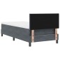 vidaXL Letto Box Spring con Materasso e LED Grigio Scuro 100x200 cm Velluto vidaXL Letto Box Spring con Materasso e LED Grigio Scuro 100x200 cm Velluto