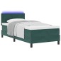 Letto Box Spring con Materasso & LED Verde Scuro 100x200 cm Velluto