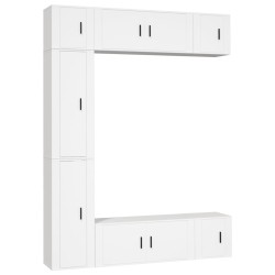 Set di Mobili Porta TV 7 pz Bianco in Legno Multistrato