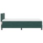 Letto Box Spring con Materasso & LED Verde Scuro 100x200 cm Velluto