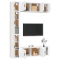 Set di Mobili Porta TV 7 pz Bianco in Legno Multistrato Set di Mobili Porta TV 7 pz Bianco in Legno Multistrato