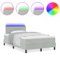 vidaXL Letto con Rete a Molla e Materasso & Luce LED Grigio Chiaro 120x190 cm Velluto