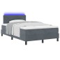 vidaXL Letto Box Spring con Materasso e LED Grigio Scuro 120x190 cm Velluto vidaXL Letto Box Spring con Materasso e LED Grigio Scuro 120x190 cm Velluto