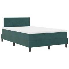 vidaXL Letto a Box Spring con Materasso e LED Verde Scuro 120x190 cm in Velluto