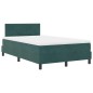 vidaXL Letto Box Spring con Materasso & LED Verde Scuro 120x200 cm Velluto