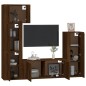 Set Mobili Porta TV 5 pz Rovere Marrone in Legno Multistrato Set Mobili Porta TV 5 pz Rovere Marrone in Legno Multistrato