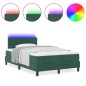 vidaXL Letto Box Spring con Materasso & LED Verde Scuro 120x200 cm Velluto
