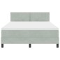 vidaXL Letto Box Spring con Materasso e Luce LED Grigio Chiaro 140x190 cm Velluto