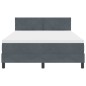 vidaXL Letto con Rete a Molle con Materasso e LED Grigio Scuro 160x200 cm Velluto