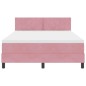 Letto Box Spring vidaXL con Materasso e LED Rosa 160x200 cm in Velluto Letto Box Spring vidaXL con Materasso e LED Rosa 160x200 cm in Velluto