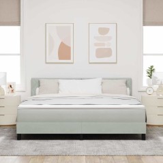 Letto con contenitore vidaXL e materasso & luce LED Grigio chiaro 180x200 cm Vellutato