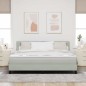 Letto con contenitore vidaXL e materasso & luce LED Grigio chiaro 180x200 cm Vellutato