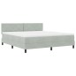 Letto con contenitore vidaXL e materasso & luce LED Grigio chiaro 180x200 cm Vellutato