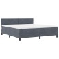 vidaXL Letto a doghe con materasso e LED Grigio scuro 180x200 cm Velluto