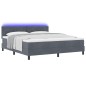 vidaXL Letto a doghe con materasso e LED Grigio scuro 180x200 cm Velluto