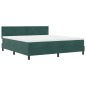 vidaXL Letto con box spring e materasso & LED Verde scuro 180x200 cm in velluto