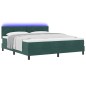 vidaXL Letto con box spring e materasso & LED Verde scuro 180x200 cm in velluto