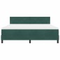 vidaXL Letto con box spring e materasso & LED Verde scuro 180x200 cm in velluto