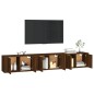 Mobili Porta TV a Parete 3 pz Rovere Marrone 80x34,5x40 cm Mobili Porta TV a Parete 3 pz Rovere Marrone 80x34,5x40 cm