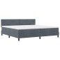 vidaXL Letto Box Spring con Materasso e LED Grigio Scuro 200x200 cm Velluto vidaXL Letto Box Spring con Materasso e LED Grigio Scuro 200x200 cm Velluto
