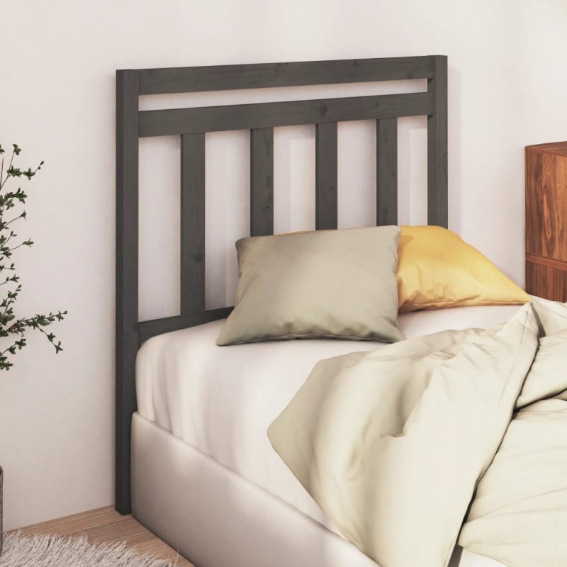 Testiera per Letto Grigia 96x4x100 cm in Legno Massello di Pino Testiera per Letto Grigia 96x4x100 cm in Legno Massello di Pino