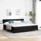 vidaXL Letto a Box con Materasso e LED Nero 200x200 cm Velluto vidaXL Letto a Box con Materasso e LED Nero 200x200 cm Velluto