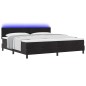 vidaXL Letto a Box con Materasso e LED Nero 200x200 cm Velluto vidaXL Letto a Box con Materasso e LED Nero 200x200 cm Velluto