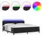 vidaXL Letto a Box con Materasso e LED Nero 200x200 cm Velluto vidaXL Letto a Box con Materasso e LED Nero 200x200 cm Velluto