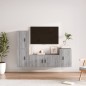 Set di Mobili Porta TV 4 pz Grigio Sonoma in Legno Multistrato Set di Mobili Porta TV 4 pz Grigio Sonoma in Legno Multistrato